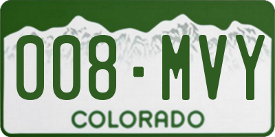 CO license plate 008MVY