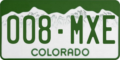 CO license plate 008MXE