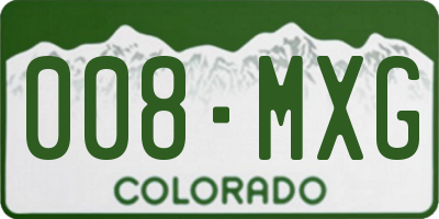 CO license plate 008MXG