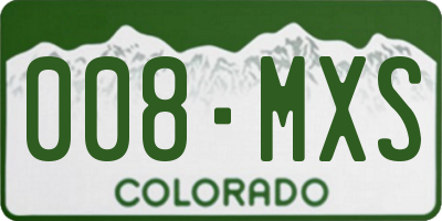 CO license plate 008MXS