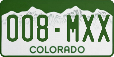 CO license plate 008MXX