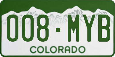 CO license plate 008MYB