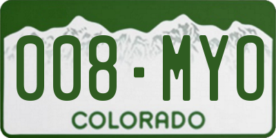 CO license plate 008MYO