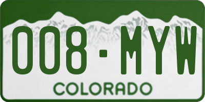 CO license plate 008MYW