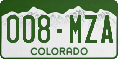 CO license plate 008MZA