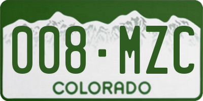 CO license plate 008MZC