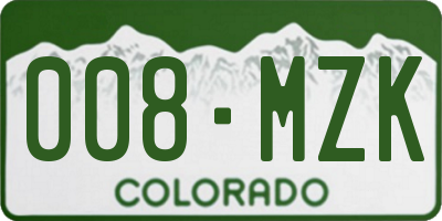 CO license plate 008MZK