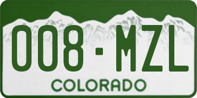 CO license plate 008MZL
