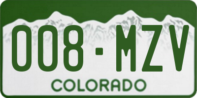 CO license plate 008MZV
