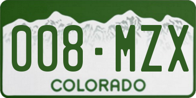 CO license plate 008MZX