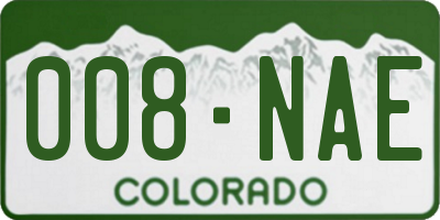 CO license plate 008NAE
