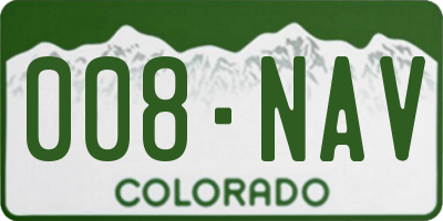 CO license plate 008NAV