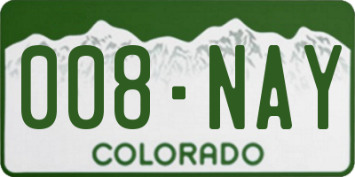 CO license plate 008NAY