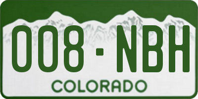CO license plate 008NBH