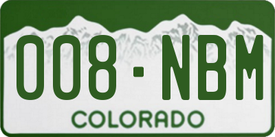 CO license plate 008NBM