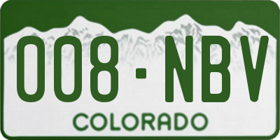 CO license plate 008NBV