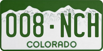 CO license plate 008NCH