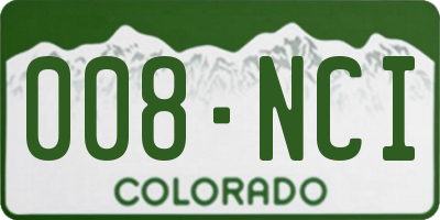 CO license plate 008NCI