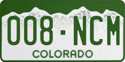CO license plate 008NCM