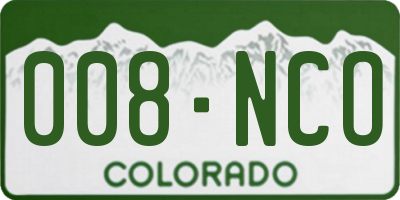CO license plate 008NCO