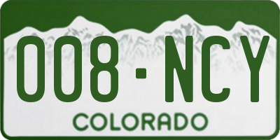 CO license plate 008NCY