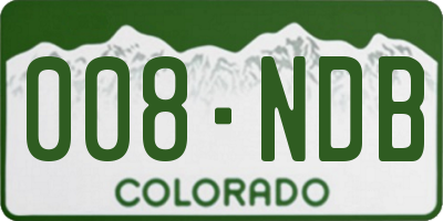 CO license plate 008NDB