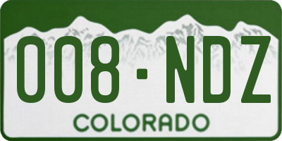 CO license plate 008NDZ