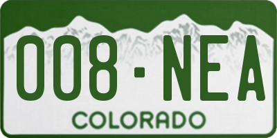 CO license plate 008NEA