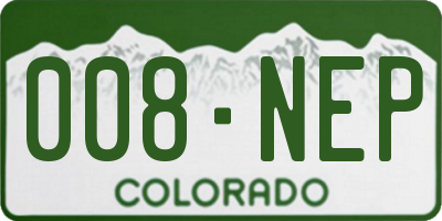 CO license plate 008NEP