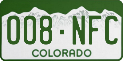 CO license plate 008NFC