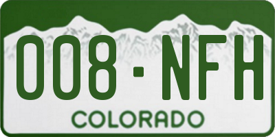 CO license plate 008NFH