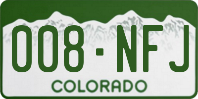 CO license plate 008NFJ