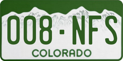 CO license plate 008NFS