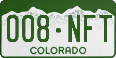 CO license plate 008NFT