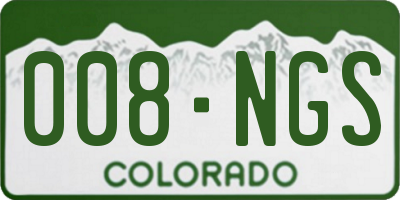 CO license plate 008NGS
