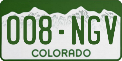 CO license plate 008NGV