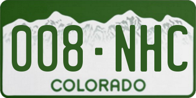 CO license plate 008NHC