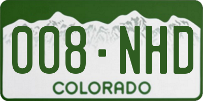 CO license plate 008NHD