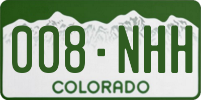 CO license plate 008NHH