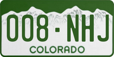 CO license plate 008NHJ