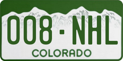 CO license plate 008NHL