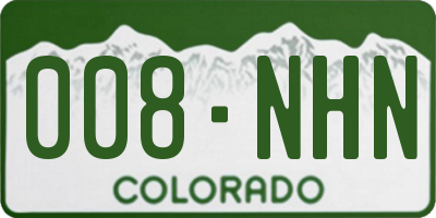 CO license plate 008NHN