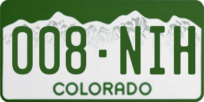 CO license plate 008NIH