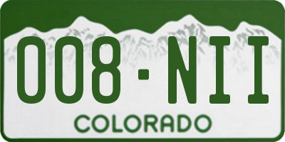 CO license plate 008NII