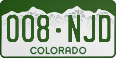 CO license plate 008NJD