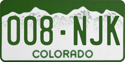 CO license plate 008NJK
