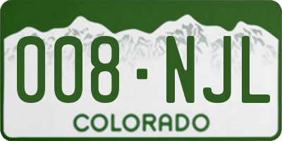 CO license plate 008NJL