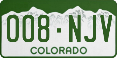 CO license plate 008NJV