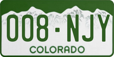 CO license plate 008NJY