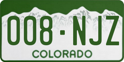 CO license plate 008NJZ